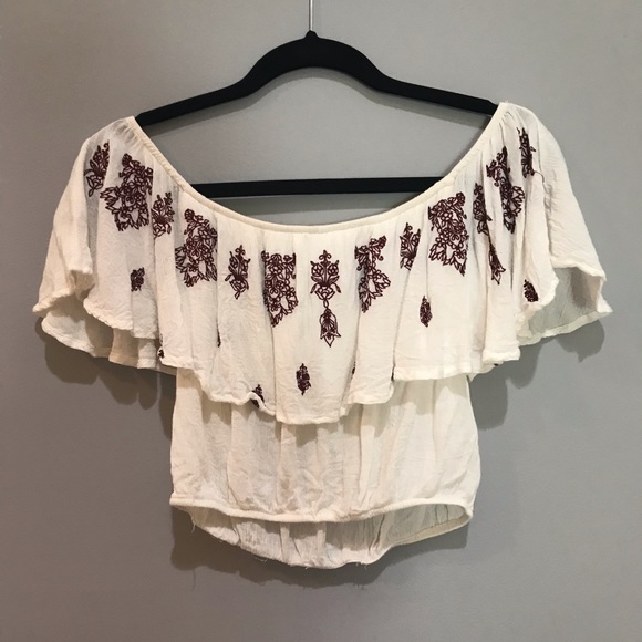 Off the shoulder cropped T-shirt - Picture 2 of 4